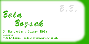 bela bozsek business card